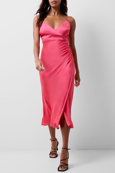 ENNIS SATIN SLIP MIDI DRESS AZALEA 1