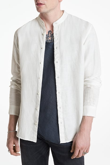 SLIM FIT BAND COLLAR WHITE 1