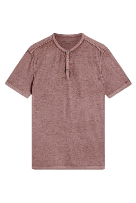 DUKE SHORT SLEEVE HENLEY WORN MAUVE 2