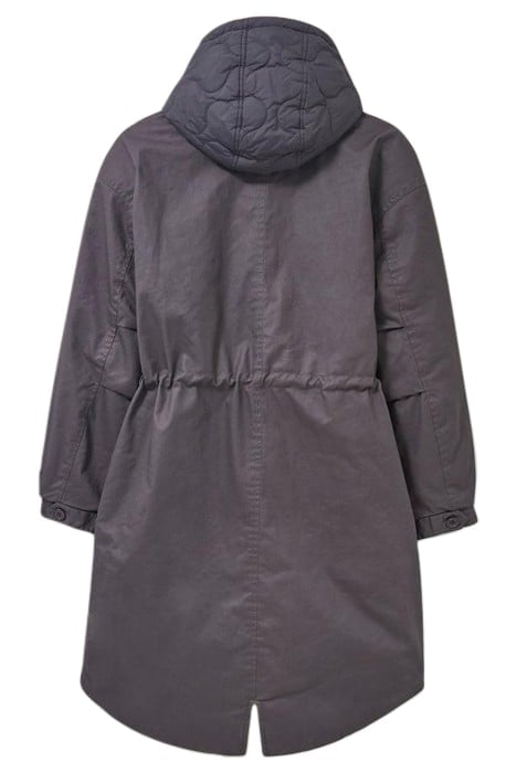 RILEY COATED COTTON PARKA CHARCOAL GREY 2