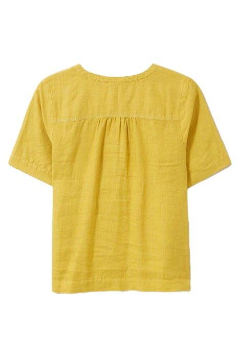 JUNE LINEN TOP MID CHARTREUSE 3