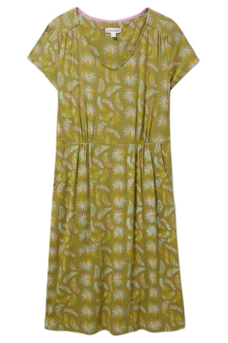TALLIE ECO VERO JERSEY DRESS GREEN MULTI 1
