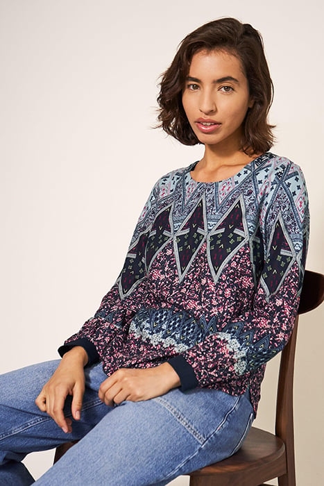 MILA TOP NAVY MULTI 5