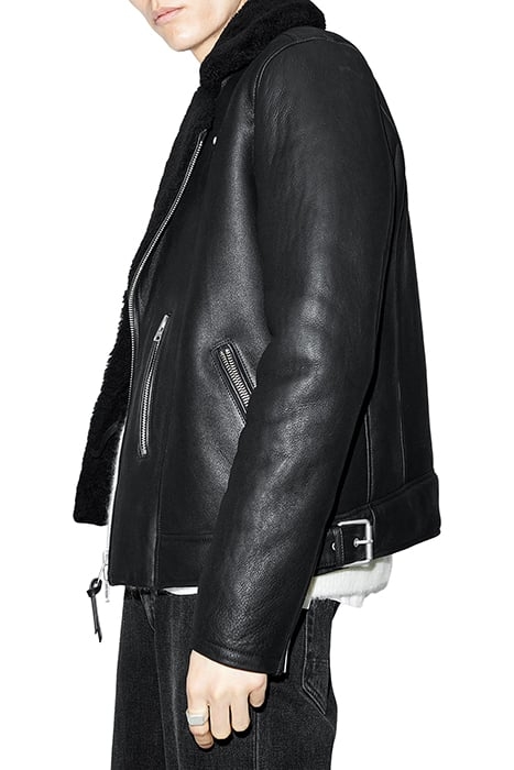 XENA SHEARLING BIKER BLACK/BLACK 7