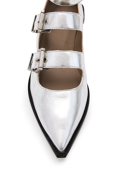 SUSAN BUCKLE SHOE SILVER 6