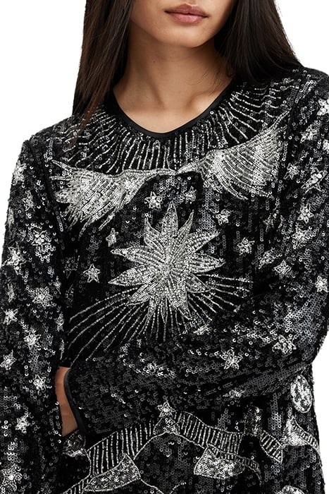 NOUSHKA EMB DRESS BLACK/SILVER 8