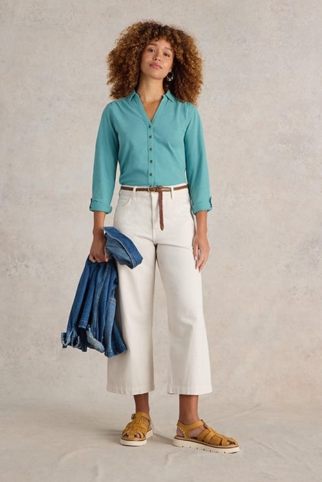 ANNIE TEXTURED SHIRT MID TEAL 1