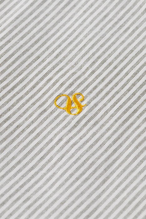 ESSENTIAL OXFORD STRIPE SHIRT ARMY / WHITE STRIPE 7