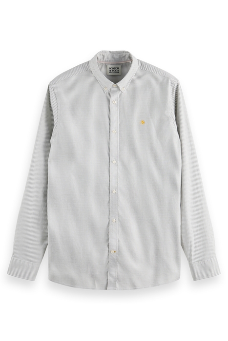 ESSENTIAL OXFORD STRIPE SHIRT ARMY / WHITE STRIPE 4