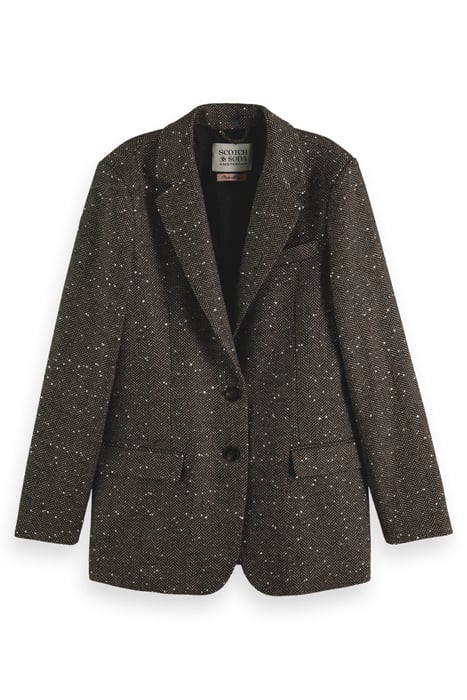 HERRINGBONE SEQUIN SINGLE-BREASTED BLAZER SEQUIN HERRINGBONE 1