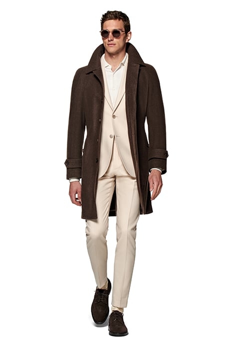 DARK BROWN BELTED OVERCOAT 6