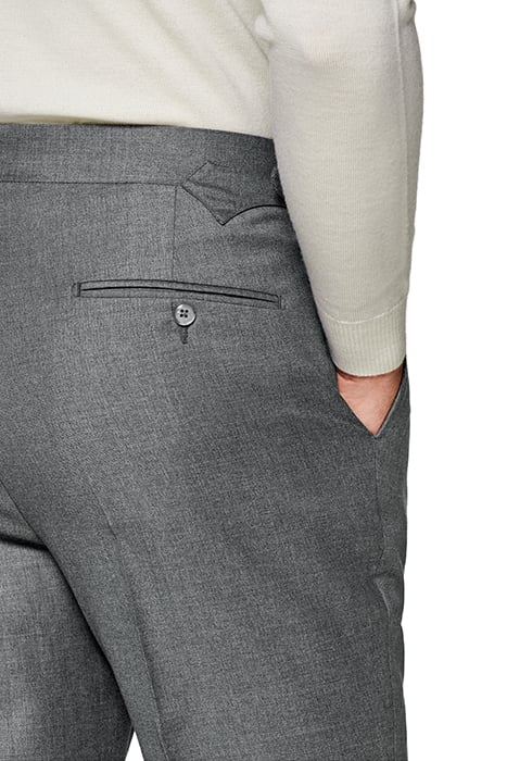 MID GREY SLIM LEG TAPERED TROUSERS 4