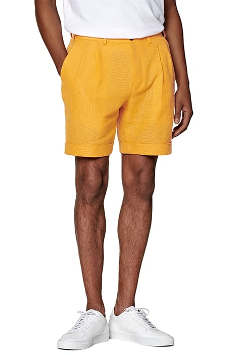 YELLOW SLIM LEG SHORTS 1