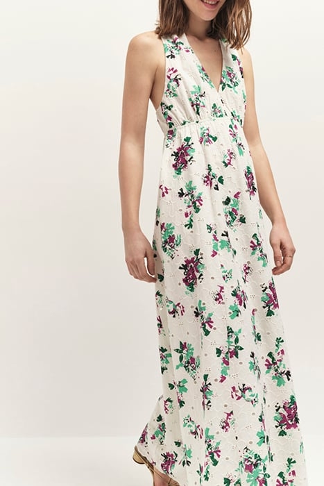 RITUEL - OFF WHITE LONG DRESS WITH PARTY DAY PRINT 3