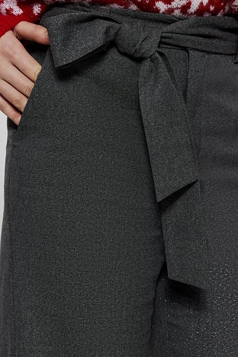 HIGH-WAISTED ANTHRACITE SEQUINED WIDE-LEG PANTS 4