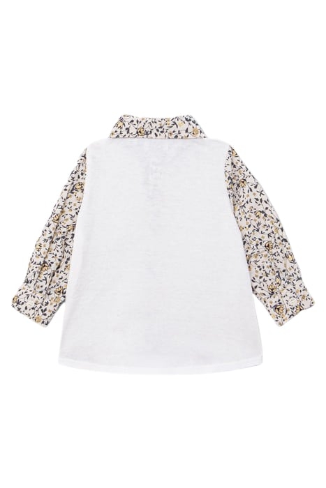 BABY BOYS’ WHITE ORGANIC COTTON SHIRT WITH FLOWER PRINT 2