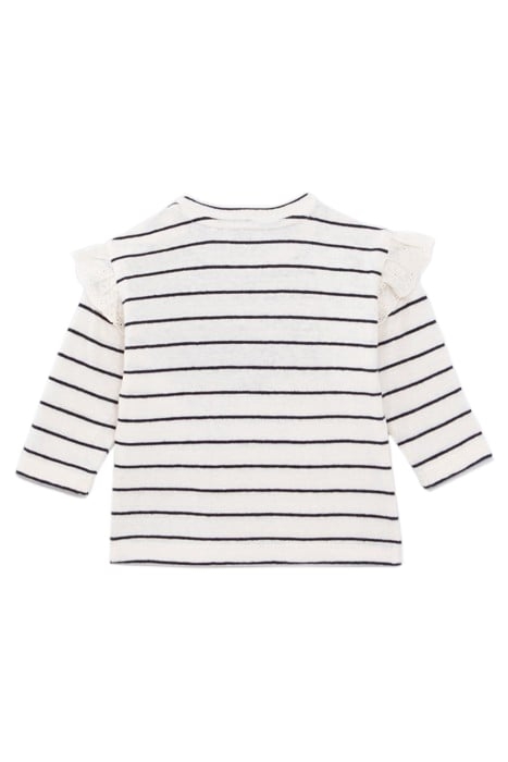 BABY GIRLS’ ECRU SAILOR-STRIPE T-SHIRT, EMBROIDERED SLOGAN 2