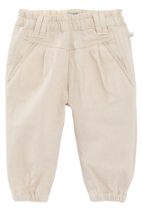BABY GIRLS’ ECRU JEANS WITH ETHNIC EMBROIDERY WAISTBAND 2