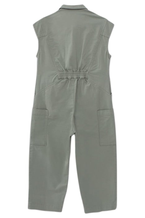 GIRLS' KHAKI JUMPSUIT WITH COLOUR EMBROIDERY 2