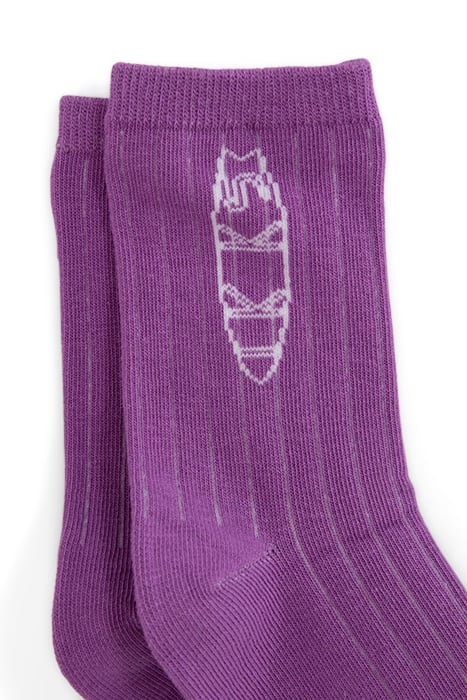 BOYS’ ORANGE CHECKERBOARD AND PURPLE SOCKS 3