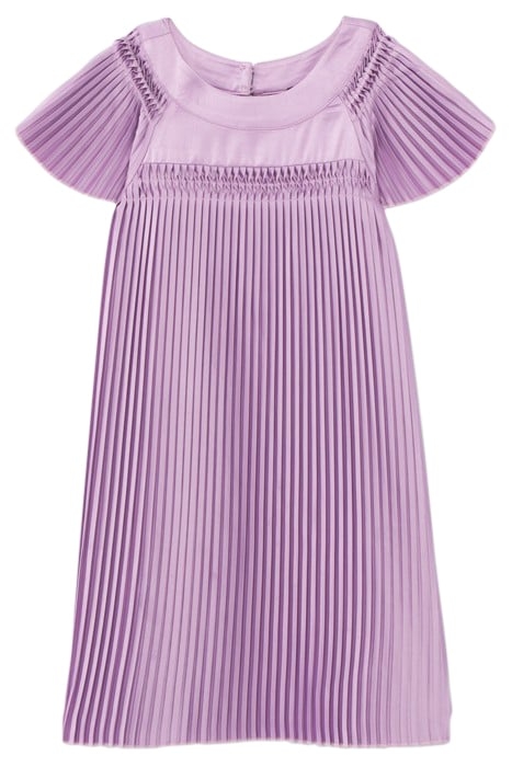 GIRLS’ LAVENDER SATIN PLEATED DRESS 1