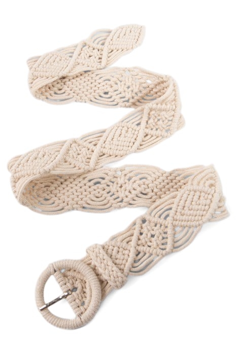 GIRLS’ ECRU MACRAMÉ-STYLE WOVEN BELT 5