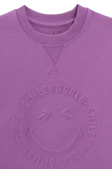 BOYS’ PURPLE SWEATSHIRT WITH EMBOSSED SMILEYWORLD IMAGE 3