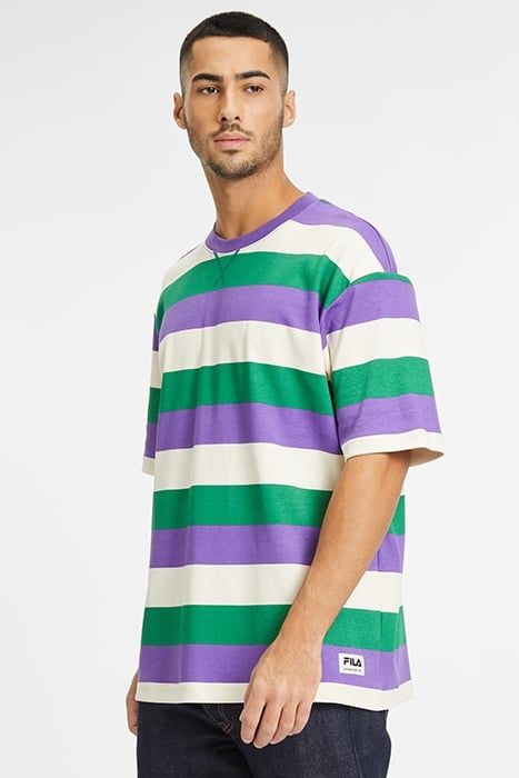 TAICHUNG STRIPED DROPPED SHOULDER TEE VERDANT GREEN STRIPED 5