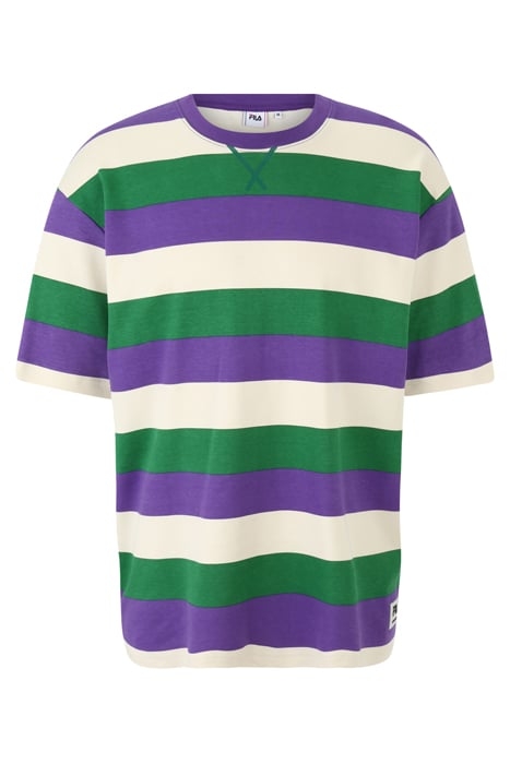 TAICHUNG STRIPED DROPPED SHOULDER TEE VERDANT GREEN STRIPED 1