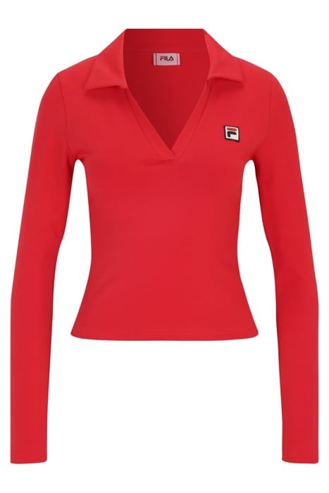 LEE LONGSLEEVE POLO SHIRT TRUE RED 4