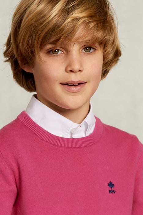 NORMAL FIT BASIC CREW NECK PULLOVER AMARANTH PINK 4