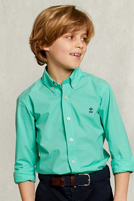 CUSTOM FIT POPLIN SHIRT GINFIZZ GREEN 1