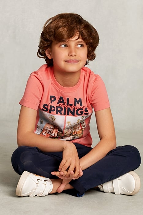 NORMAL FIT BASIC T-SHIRT IN BELLINI PINK 3