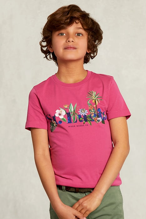 NORMAL FIT BASIC T-SHIRT IN AMARANTH PINK 1