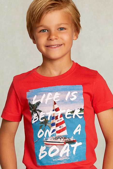 NORMAL FIT BASIC T-SHIRT IN POMEGRANATE PINK 4