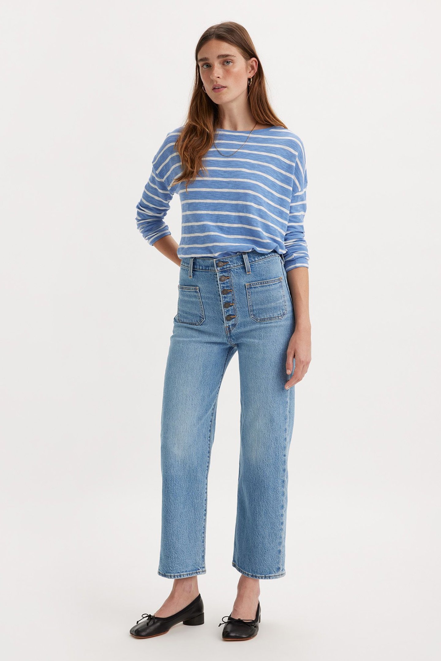RIBCAGE STRAIGHT PATCH POCKET JEANS 1