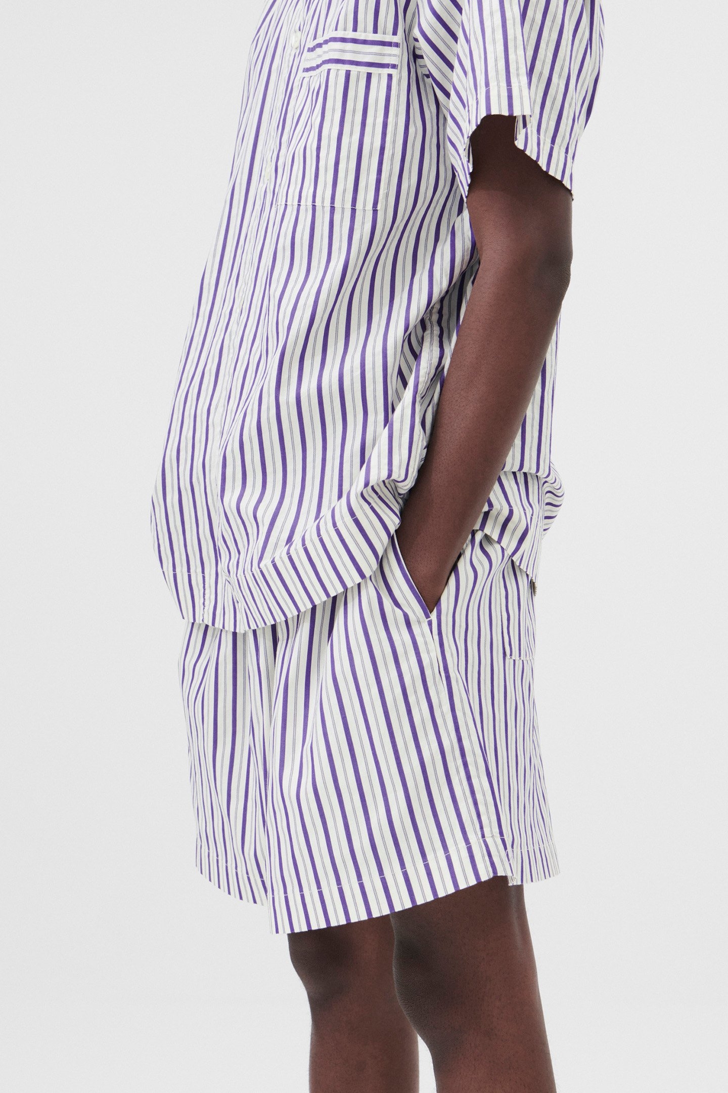 UNISEX POPLIN, PYJAMAS SHORTS LIDO STRIPES 1