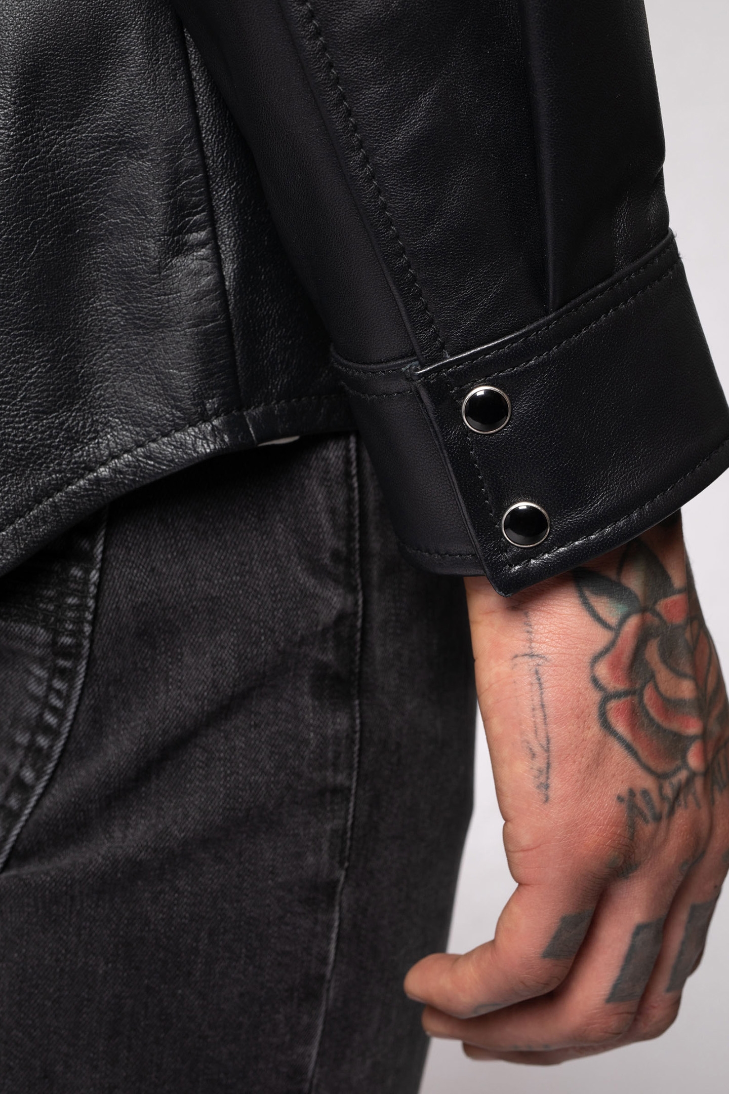 HUGO LEATHER SHIRT BLACK 2