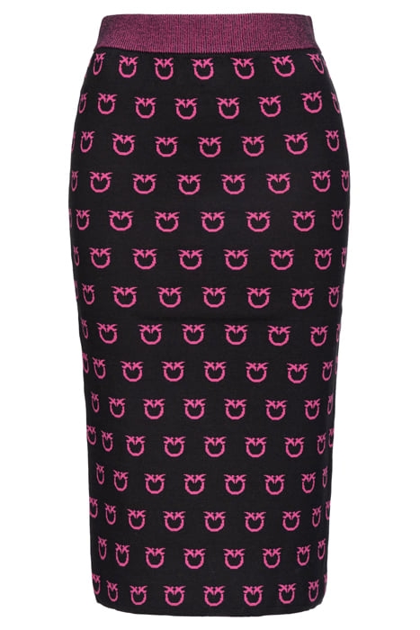 IOTO SKIRT MULTICOLOR PRINT BLACK/FUCHSIA 1