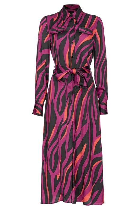 ASSENTE ABITO SATIN STAMPATO BOUGAINVILLEA/BLACK/ORANGE 2