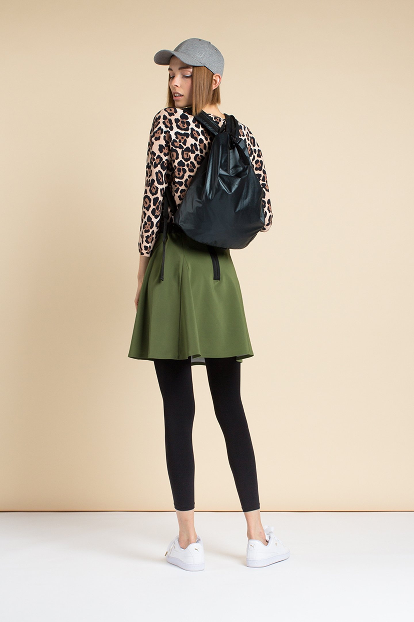 SKIRT FLUID SCUBA OLIVINE/ECRU 2