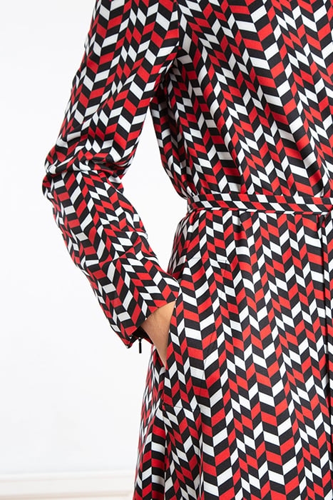 DRESS GRAPHIC CLASH FORMULA ONE RED/ECRU/BLACK 5