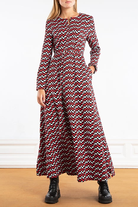 DRESS GRAPHIC CLASH FORMULA ONE RED/ECRU/BLACK 1