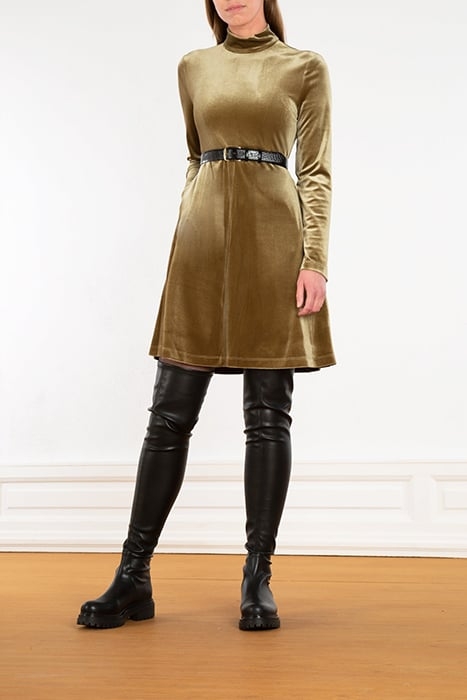 LITTLE VELVET DRESS CLIFF GREEN 2