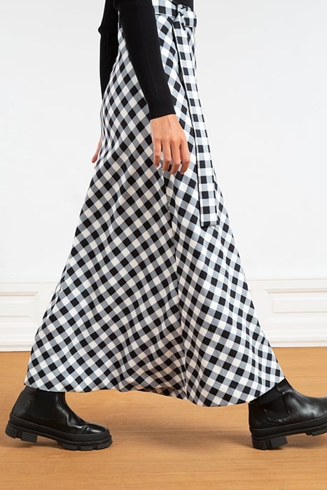 SKIRT CHECK BIAS BLACK/ECRU 4