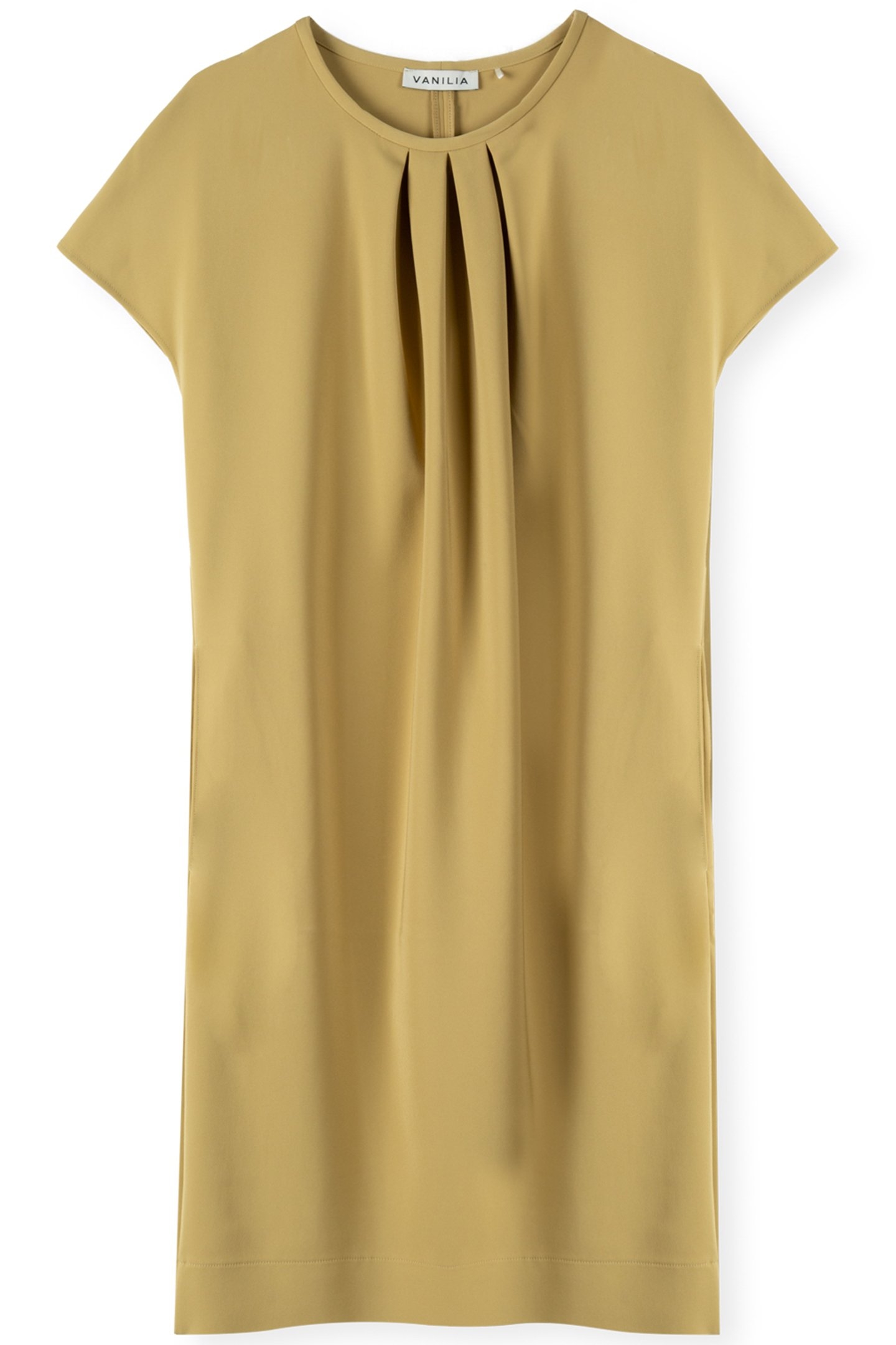 CREPE PLEATED DRESS GOLDEN KHAKI 2