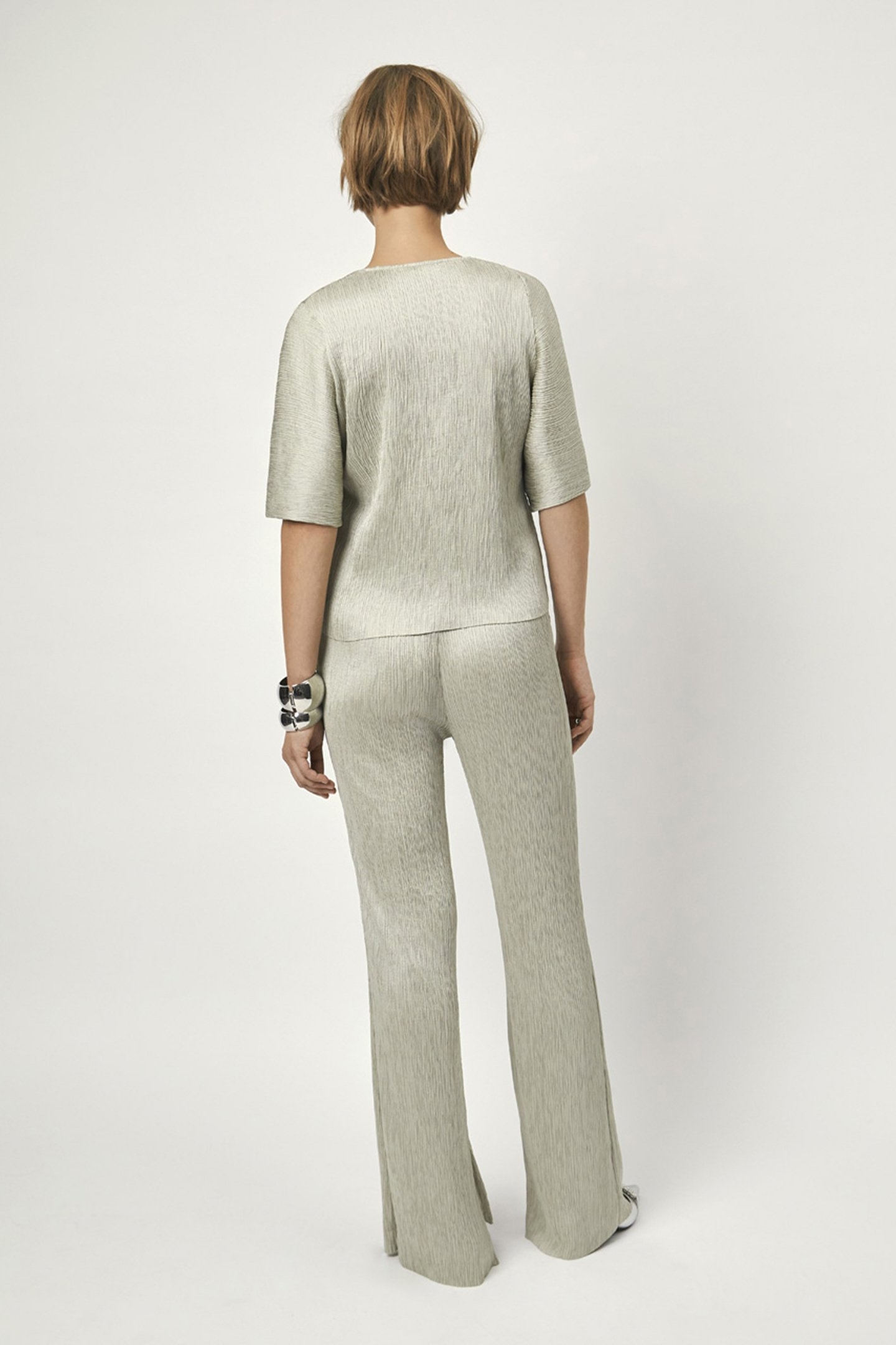 RAQUEL PLEATED TOP MATCHA 3