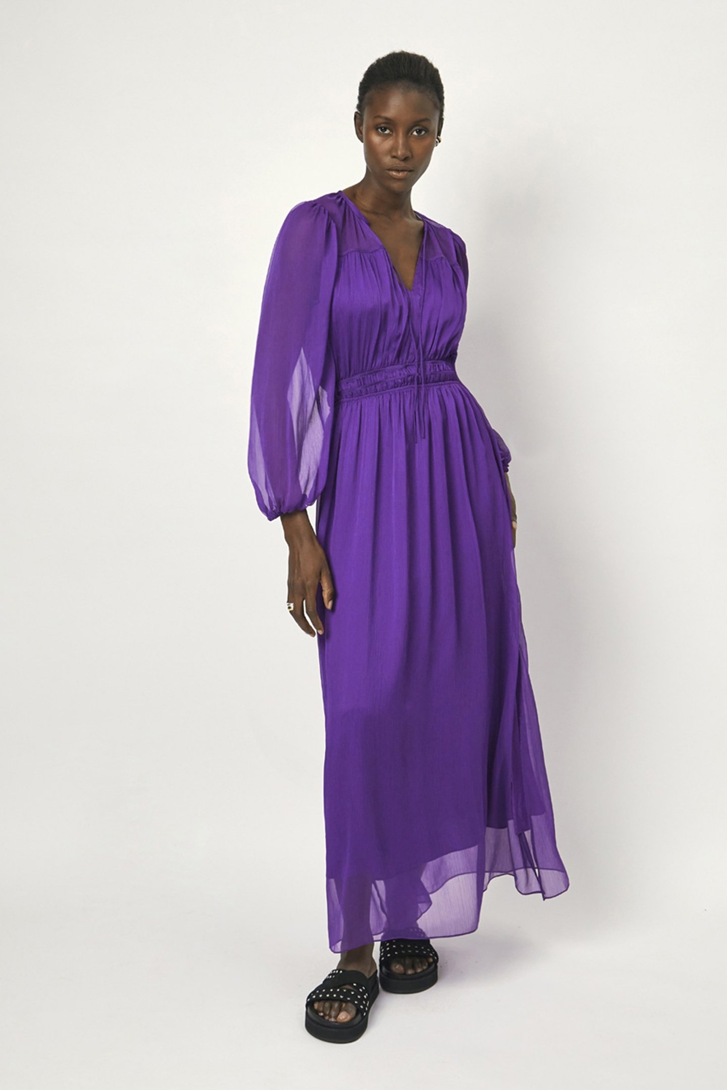ABSOLUTE PLEATED BOHO DRESS MYSTIQUE VIOLET 1