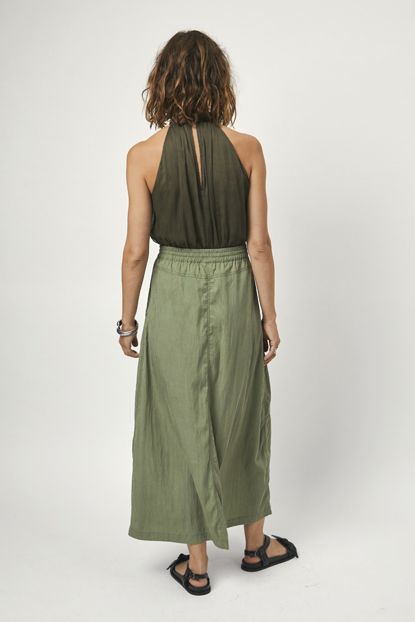 CLIVE PARACHUTE CARGO SKIRT THYME GREEN 2