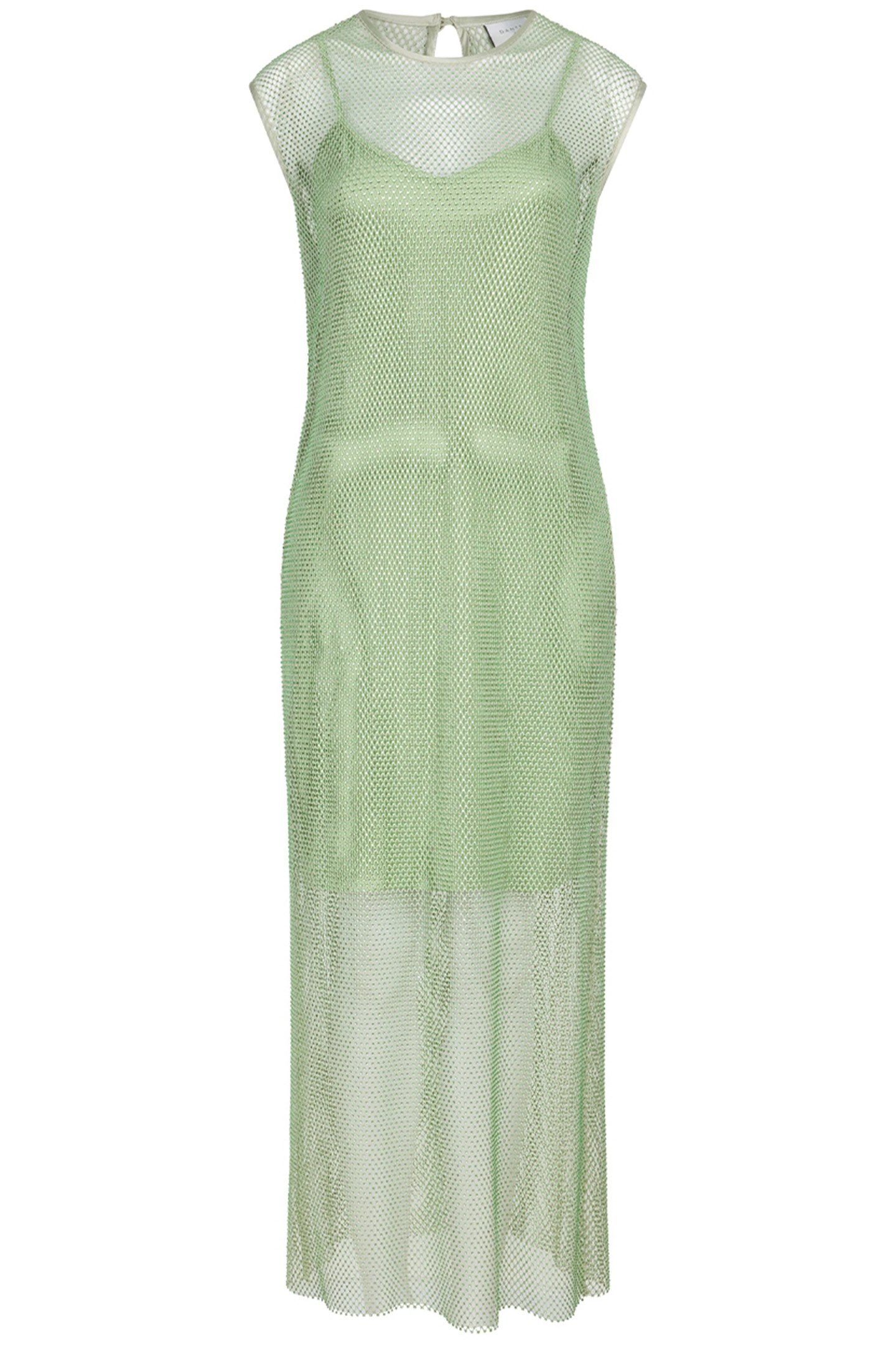 LUNA RHINESTONE DRESS MATCHA 1